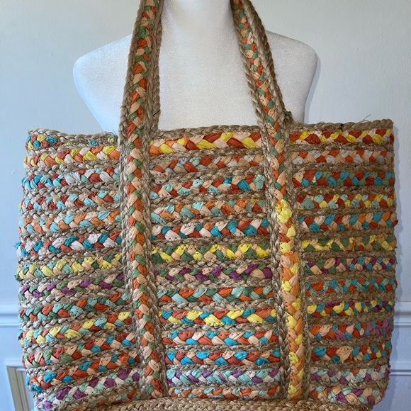 NWT Francesca’s Collection Shelby XL Jute tote bag - Picture 5 of 8